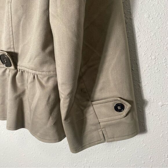 Tahari Arthur S. Levine Beige Peplum Career Blazer Coat Women's Size 6 - Picture 8 of 16